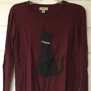 Maroon Loft Fancy Cat Sweater